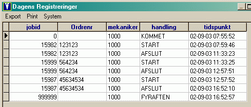 Tidsregistrering i CarSoft Planner